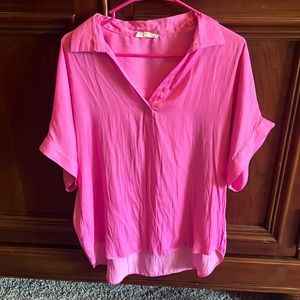 Barbie pink blouse size M. 100% polyester